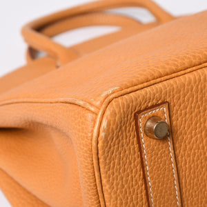 極美品 エルメス HERMES オータクロア 32 ハンドバッグ フィヨルド ナチュラルサブレ ゴールド金具 レディース □A刻印中古 4a000974
