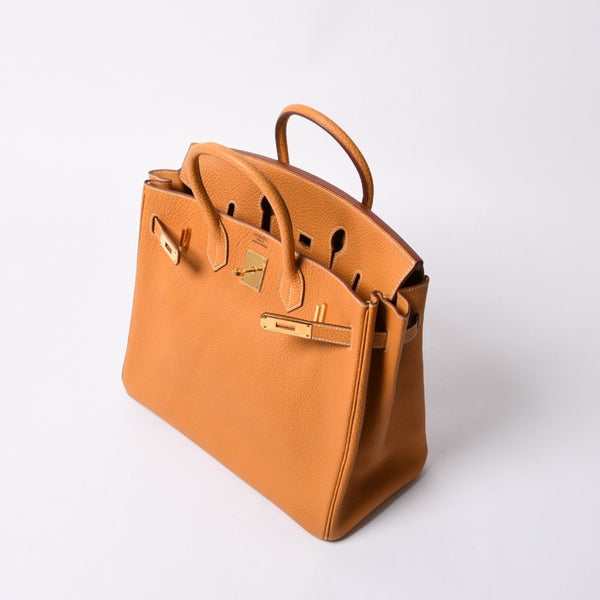 極美品 エルメス HERMES オータクロア 32 ハンドバッグ フィヨルド ナチュラルサブレ ゴールド金具 レディース □A刻印中古 4a000974