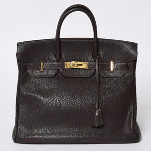 極美品 エルメス HERMES オータクロア 32 ハンドバッグ シェーブル ハバナ ゴールド金具 レディース □E刻印中古 4a000975