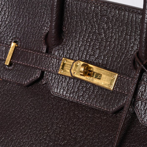 極美品 エルメス HERMES オータクロア 32 ハンドバッグ シェーブル ハバナ ゴールド金具 レディース □E刻印中古 4a000975