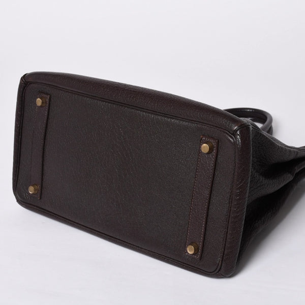 極美品 エルメス HERMES オータクロア 32 ハンドバッグ シェーブル ハバナ ゴールド金具 レディース □E刻印中古 4a000975
