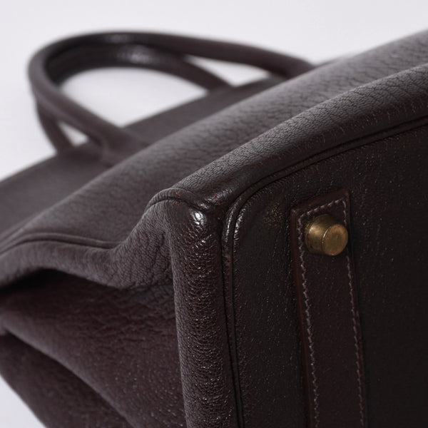 極美品 エルメス HERMES オータクロア 32 ハンドバッグ シェーブル ハバナ ゴールド金具 レディース □E刻印中古 4a000975