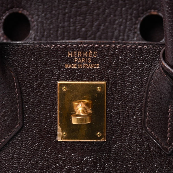 極美品 エルメス HERMES オータクロア 32 ハンドバッグ シェーブル ハバナ ゴールド金具 レディース □E刻印中古 4a000975