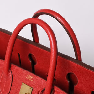 Very good condition HERMES Handbag Hautacroix 50 Couchevel Birkin Bronze hardware Red ○W stamp Used 4a000978