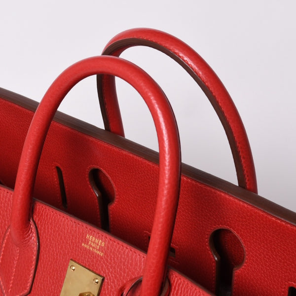 Very good condition HERMES Handbag Hautacroix 50 Couchevel Birkin Bronze hardware Red ○W stamp Used 4a000978