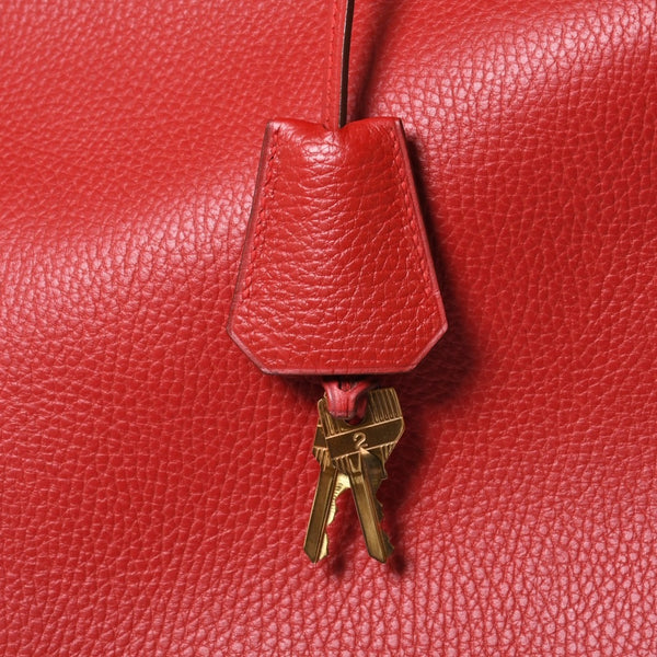 Very good condition HERMES Handbag Hautacroix 50 Couchevel Birkin Bronze hardware Red ○W stamp Used 4a000978