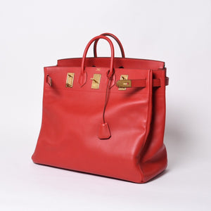 Very good condition HERMES Handbag Hautacroix 50 Couchevel Birkin Bronze hardware Red ○W stamp Used 4a000978