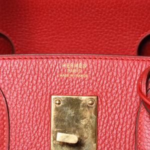 Very good condition HERMES Handbag Hautacroix 50 Couchevel Birkin Bronze hardware Red ○W stamp Used 4a000978