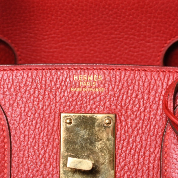 Very good condition HERMES Handbag Hautacroix 50 Couchevel Birkin Bronze hardware Red ○W stamp Used 4a000978