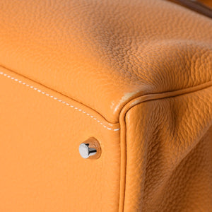 Very good condition HERMES Kelly 32 Inner stitching Yellow □P stamp Taurillon Clemence Silver hardware Handbag 2WAY Used 4a000778