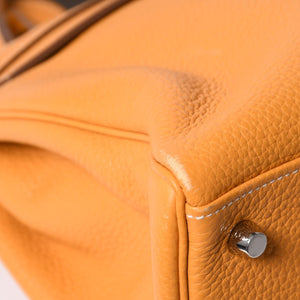 Very good condition HERMES Kelly 32 Inner stitching Yellow □P stamp Taurillon Clemence Silver hardware Handbag 2WAY Used 4a000778