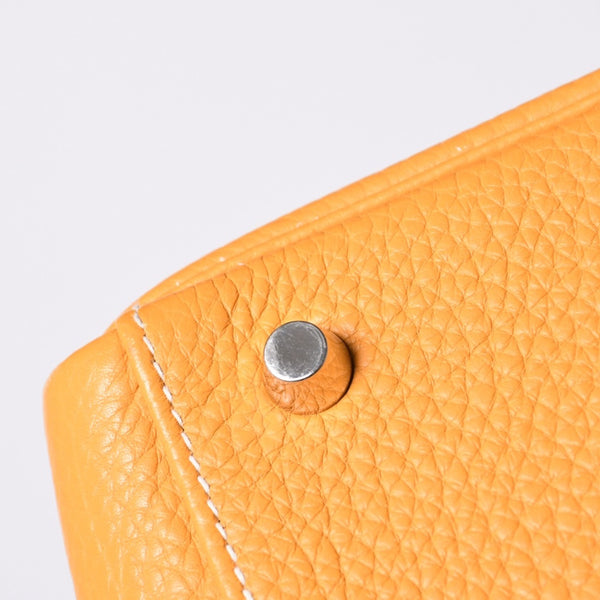 Very good condition HERMES Kelly 32 Inner stitching Yellow □P stamp Taurillon Clemence Silver hardware Handbag 2WAY Used 4a000778