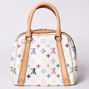 極美品 LOUIS VUITTON ルイヴィトン プリシラ ハンドバッグ M40096 モノグラム マルチカラー ホワイト 村上隆 中古 4a000736