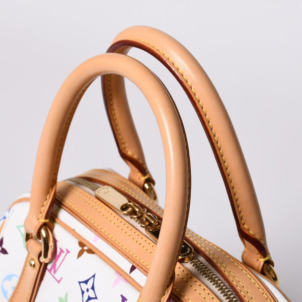 極美品 LOUIS VUITTON ルイヴィトン プリシラ ハンドバッグ M40096 モノグラム マルチカラー ホワイト 村上隆 中古 4a000736