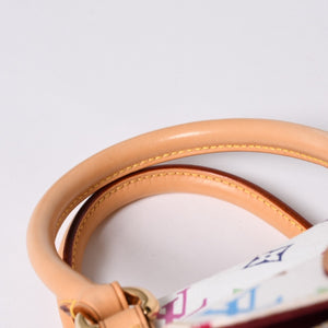 極美品 LOUIS VUITTON ルイヴィトン プリシラ ハンドバッグ M40096 モノグラム マルチカラー ホワイト 村上隆 中古 4a000736