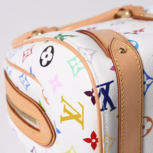 極美品 LOUIS VUITTON ルイヴィトン プリシラ ハンドバッグ M40096 モノグラム マルチカラー ホワイト 村上隆 中古 4a000736