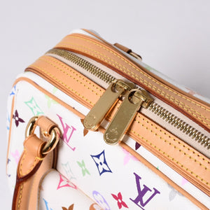 極美品 LOUIS VUITTON ルイヴィトン プリシラ ハンドバッグ M40096 モノグラム マルチカラー ホワイト 村上隆 中古 4a000736