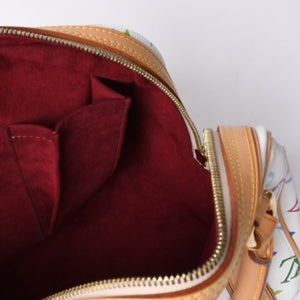 極美品 LOUIS VUITTON ルイヴィトン プリシラ ハンドバッグ M40096 モノグラム マルチカラー ホワイト 村上隆 中古 4a000736
