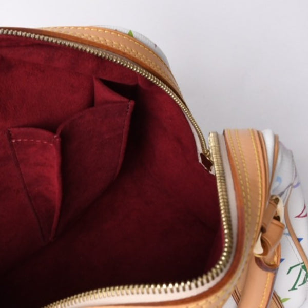 極美品 LOUIS VUITTON ルイヴィトン プリシラ ハンドバッグ M40096 モノグラム マルチカラー ホワイト 村上隆 中古 4a000736