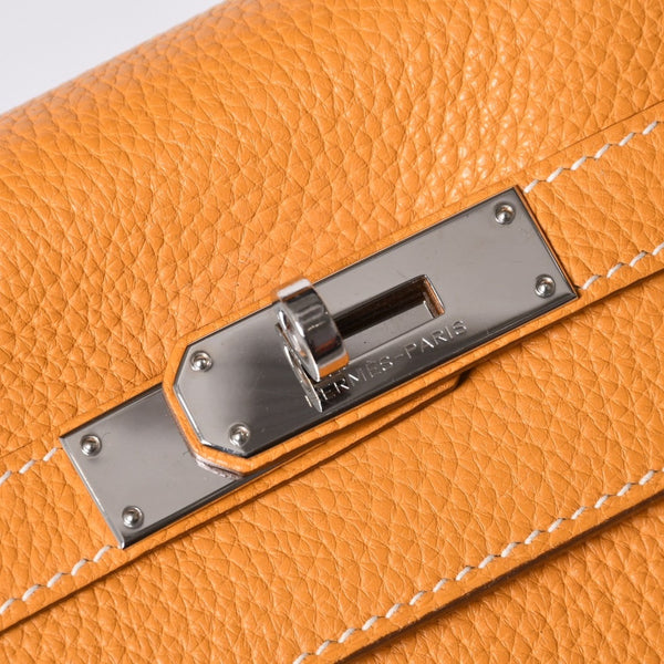 Very good condition HERMES Kelly 32 Inner stitching Yellow □P stamp Taurillon Clemence Silver hardware Handbag 2WAY Used 4a000778