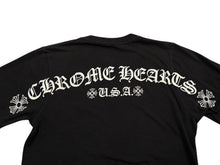 Load image into Gallery viewer, CHROME HEARTS クロムハーツ プリント 半袖Tシャツ ロゴ コットン ブラック ホワイト サイズXS 美品 中古 4b011337