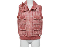 画像をギャラリービューアに読み込む, CHANEL シャネル セットアップ ツィード ヴィンテージ ベスト パンツ 01P P17763 P17486 ピンク サイズ38 美品 中古 50069