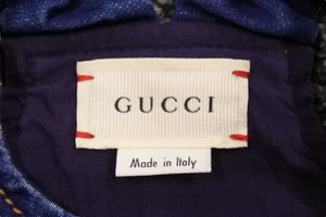 GUCCI グッチ オーバーオール シェリーライン ロゴ イタリア製 コットン ブルー グリーン レッド サイズ9/12m 美品 中古 50082