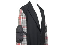 画像をギャラリービューアに読み込む, NUMBER NINE ナンバーナイン ドッキングジャケット サイズ 2 05AW ハイスト期 チェック ブラック レッド グレー 美品 中古 50140