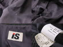 画像をギャラリービューアに読み込む, ISSEY MIYAKE IS イッセイミヤケ ツモリチサト期 ロゴ レザー×ツイード ジャケット 9号 RG33056 グレー 美品 中古 50153