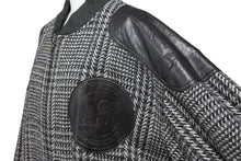 画像をギャラリービューアに読み込む, ISSEY MIYAKE IS イッセイミヤケ ツモリチサト期 ロゴ レザー×ツイード ジャケット 9号 RG33056 グレー 美品 中古 50153