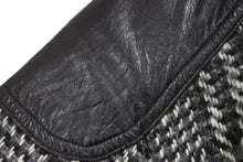 画像をギャラリービューアに読み込む, ISSEY MIYAKE IS イッセイミヤケ ツモリチサト期 ロゴ レザー×ツイード ジャケット 9号 RG33056 グレー 美品 中古 50153