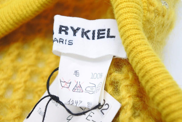 SONIA RYKIEL ソニアリキエル ニットハット 帽子 小物 ラインストーン DOLCE-AC イタリア製 ウール イエロー 美品 中古 50187