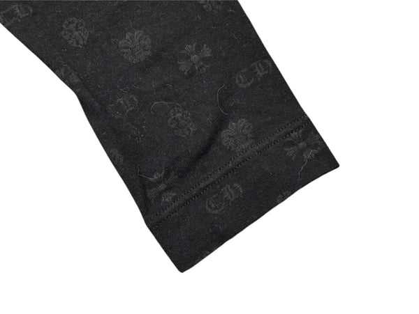 新品未使用 CHROME HEARTS クロムハーツ ホースシュー レギンス ボトムス 総柄 ブラック ホワイト コットン サイズXS 中古 4b005023