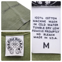 画像をギャラリービューアに読み込む, CHROME HEARTS クロムハーツ プリント 半袖Ｔシャツ カーキ 緑 ロゴ トップス 中古 50256