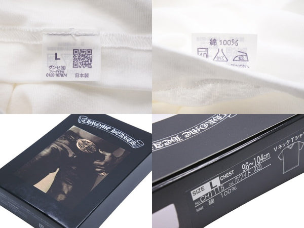 CHROME HEARTS クロムハーツ 半袖Ｔシャツ Vネック コットン ホワイト サイズL CH1150 美品 中古 50292