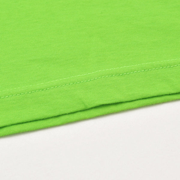 New and unused GUCCI Gucci Interlocking G Embroidered Cotton Jersey T-shirt 1155 Bright Green Cut and Sewn L Size Used 4a005057