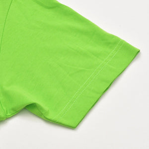 New and unused GUCCI Gucci Interlocking G Embroidered Cotton Jersey T-shirt 1155 Bright Green Cut and Sewn L Size Used 4a005057