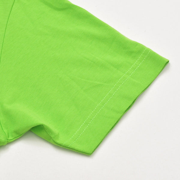 New and unused GUCCI Gucci Interlocking G Embroidered Cotton Jersey T-shirt 1155 Bright Green Cut and Sewn L Size Used 4a005057