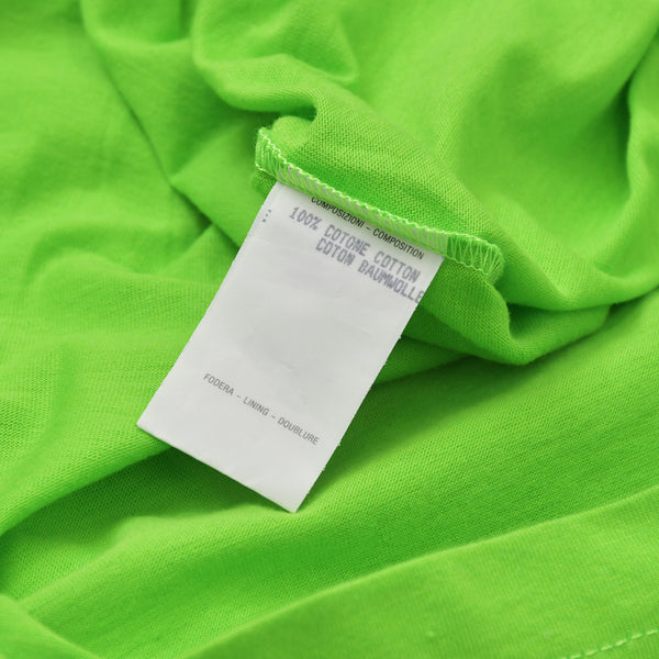 New and unused GUCCI Gucci Interlocking G Embroidered Cotton Jersey T-shirt 1155 Bright Green Cut and Sewn L Size Used 4a005057