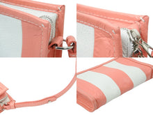 画像をギャラリービューアに読み込む, BALENCIAGA バレンシアガ バザール ショルダーバッグ ウォレット ポーチ レザー ピンク ホワイト シルバー金具 レディース 美品 中古 50611