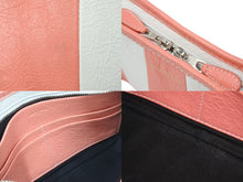 画像をギャラリービューアに読み込む, BALENCIAGA バレンシアガ バザール ショルダーバッグ ウォレット ポーチ レザー ピンク ホワイト シルバー金具 レディース 美品 中古 50611