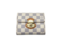 Load image into Gallery viewer, LOUIS VUITTON ルイヴィトン ポルトフォイユ ジョイ 三つ折り財布 N60030 ダミエ アズール ホワイト グレー PVC 美品 中古 65076