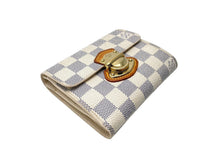 Load image into Gallery viewer, LOUIS VUITTON ルイヴィトン ポルトフォイユ ジョイ 三つ折り財布 N60030 ダミエ アズール ホワイト グレー PVC 美品 中古 65076
