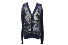 Load image into Gallery viewer, 幻 博物館級 HERMES エルメス カーディガン スカル skull サイズ S 野村大輔 DAISUKE NOMURA シルク 美品 中古 50801
