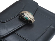 画像をギャラリービューアに読み込む, BVLGARI ブルガリ 二つ折り財布 セルペンティ フォーエバー レザー ブラック グリーン ゴールド金具 良品 中古 50820