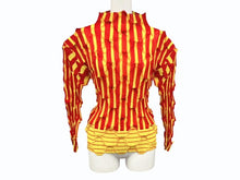 画像をギャラリービューアに読み込む, 極美品 ISSEY MIYAKE イッセイミヤケ プリーツ 長袖カットソー IM84-FJ966 サイズM ポリエステル レッド イエロー 中古 4b005083