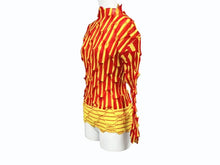 画像をギャラリービューアに読み込む, 極美品 ISSEY MIYAKE イッセイミヤケ プリーツ 長袖カットソー IM84-FJ966 サイズM ポリエステル レッド イエロー 中古 4b005083