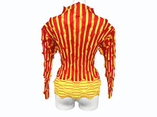 画像をギャラリービューアに読み込む, 極美品 ISSEY MIYAKE イッセイミヤケ プリーツ 長袖カットソー IM84-FJ966 サイズM ポリエステル レッド イエロー 中古 4b005083
