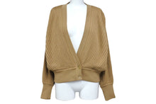 画像をギャラリービューアに読み込む, LOEWE ロエベ ストライプ ニットセーター カーディガン 22AW イタリア製 ウール ブラウン サイズS 美品 中古 50949