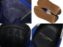 画像をギャラリービューアに読み込む, SAINT LAURENT PARIS サンローランパリ スニーカー 380045 スウェード レザー ナイロン ブルー シルバー ネイビー 42 美品 中古51028
